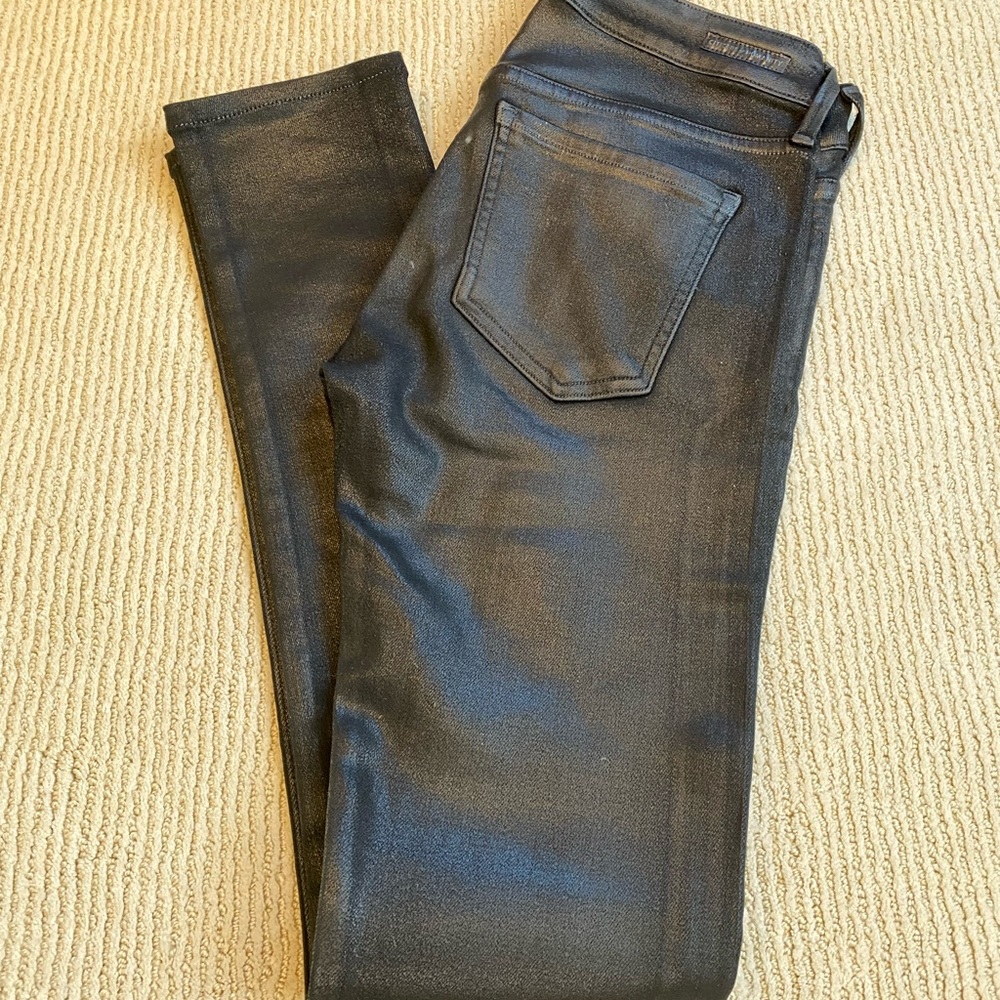 Citizens of Humanity, waxed denim, black skinny jeans.  Great condition!